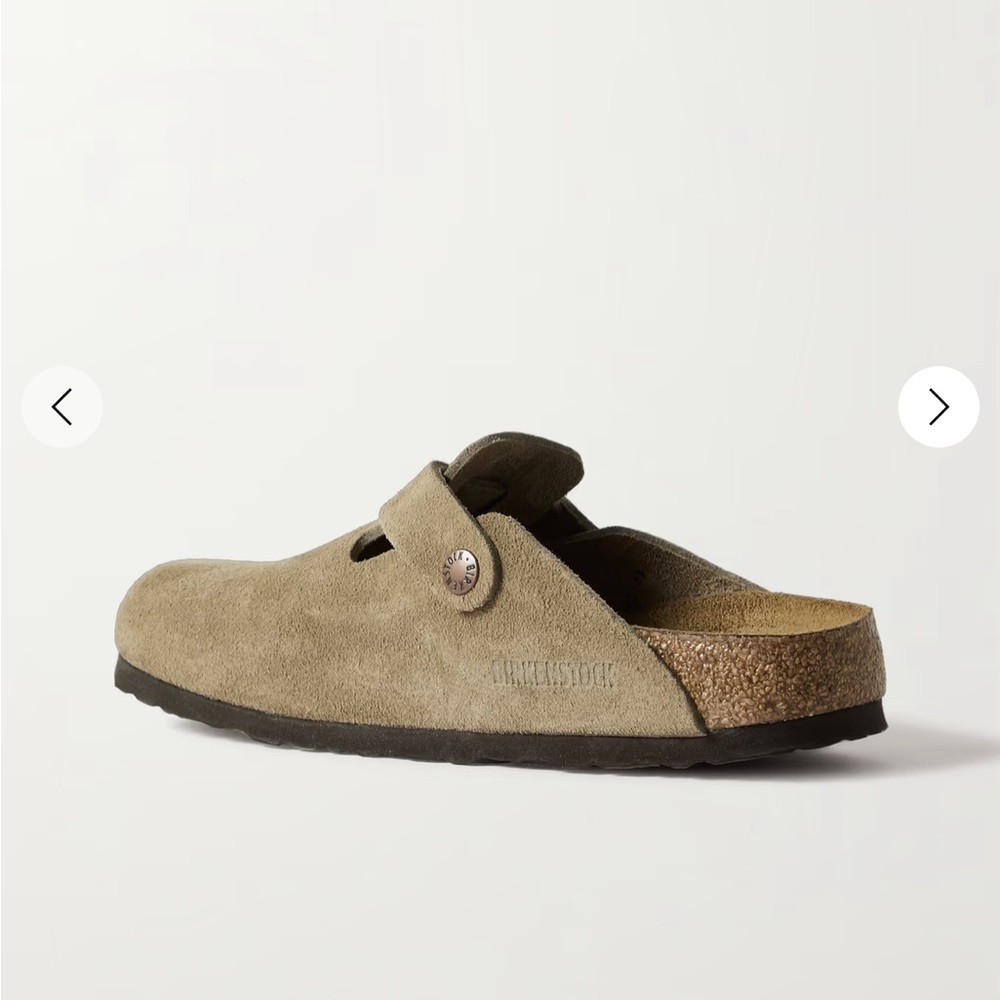 BIRKENSTOCK Boston suede clogs Taupe